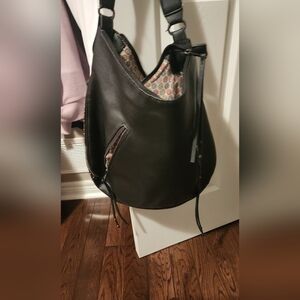 Used black shoulder bag